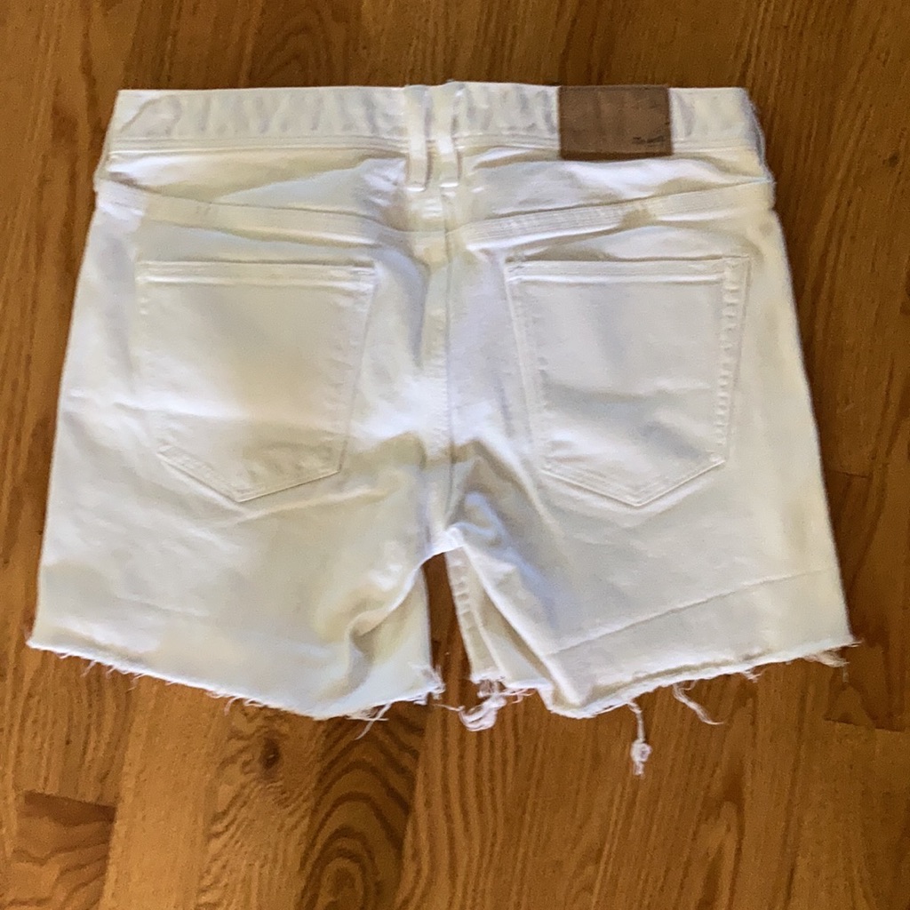 Madewell White Shorts Frayed Hem